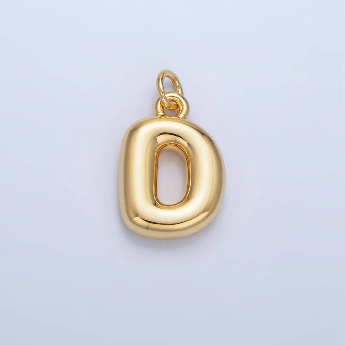 24K Gold Filled 17mm Initial Letter Chubby Balloon Charm