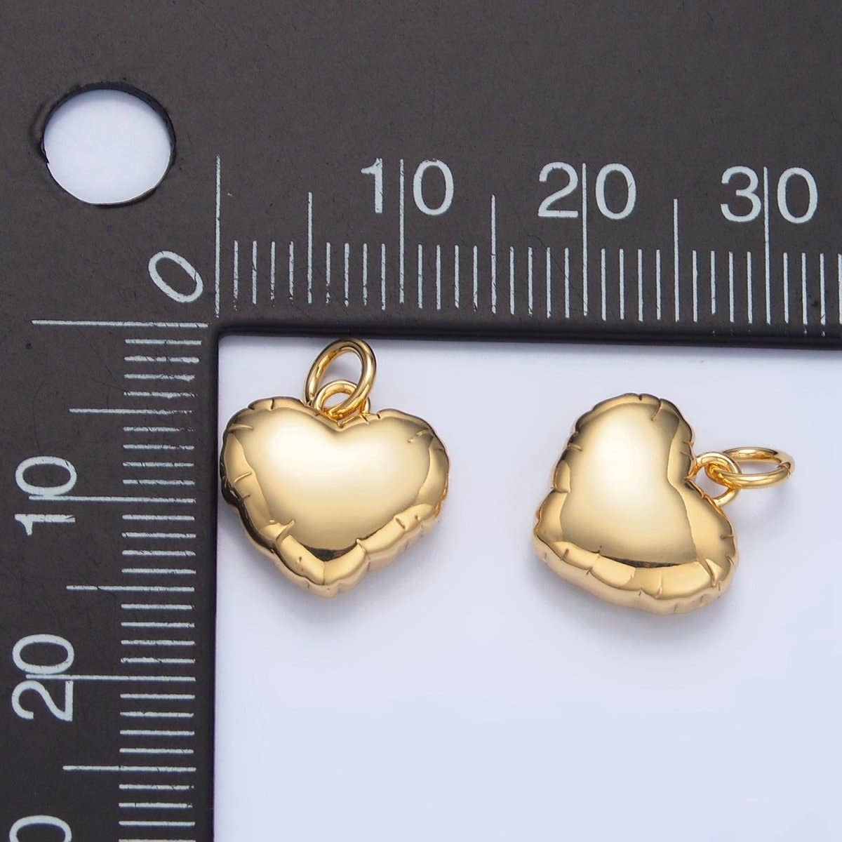 24K Gold Filled Chubby Balloon Heart Multidimensional Charm