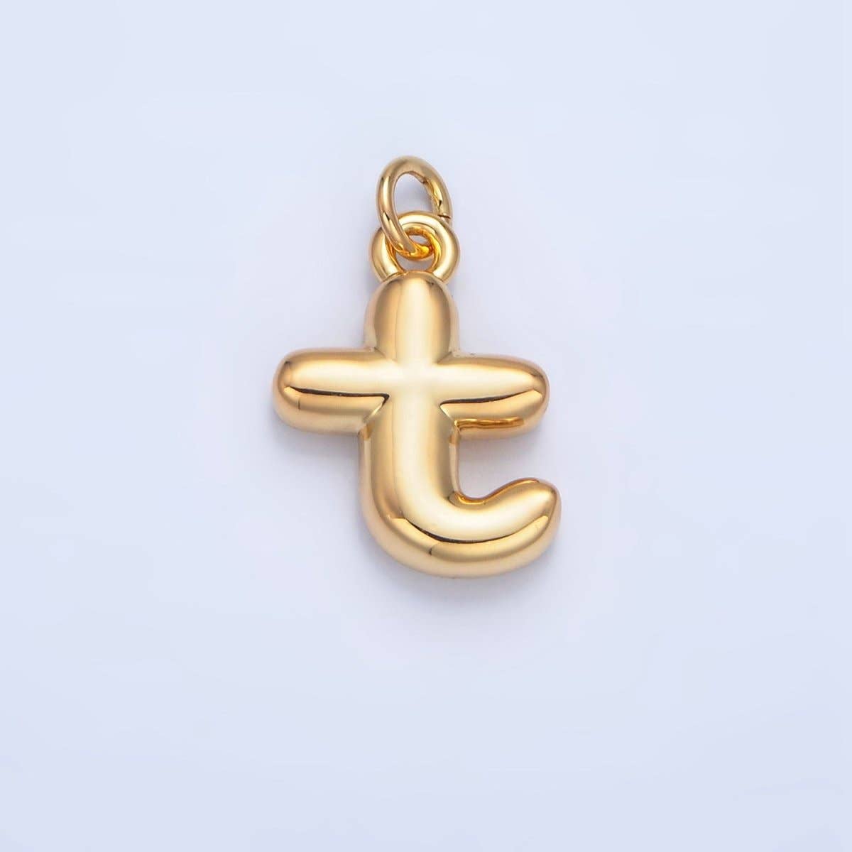 24K Gold Filled 17mm Initial Letter Chubby Balloon Charm