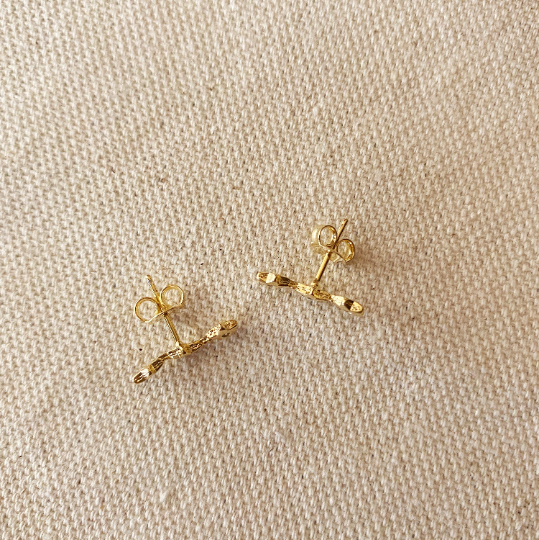 18k Gold Filled Three Stars Ear Climber Earrings