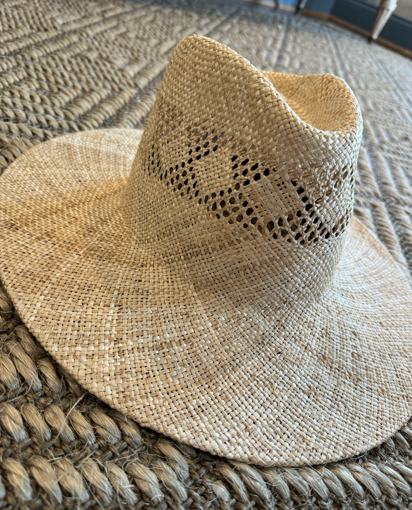 Straw Hat with Cut Out on Brim