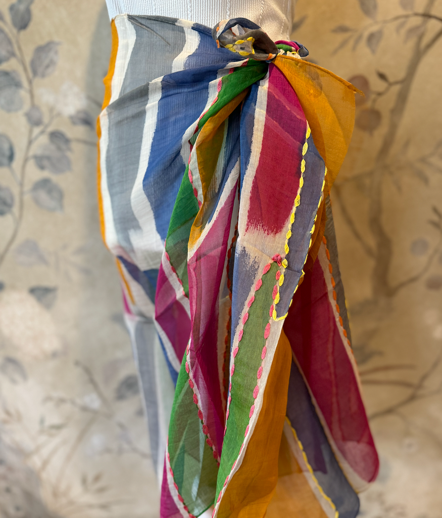 Multi Color Scarf with Stitching (Can also be a sarong!)