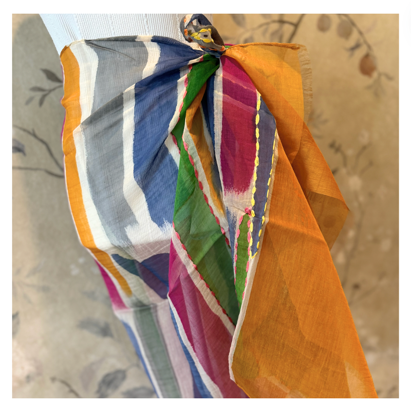 Multi Color Scarf with Stitching (Can also be a sarong!)