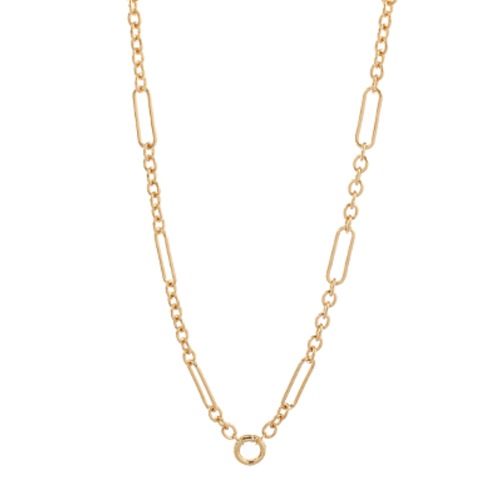 Circle & Paper Clip Chain Necklace