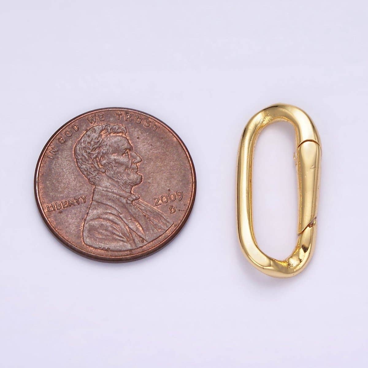 24K Gold Filled 21mm Edged Paperclip Oblong Push Spring Gate