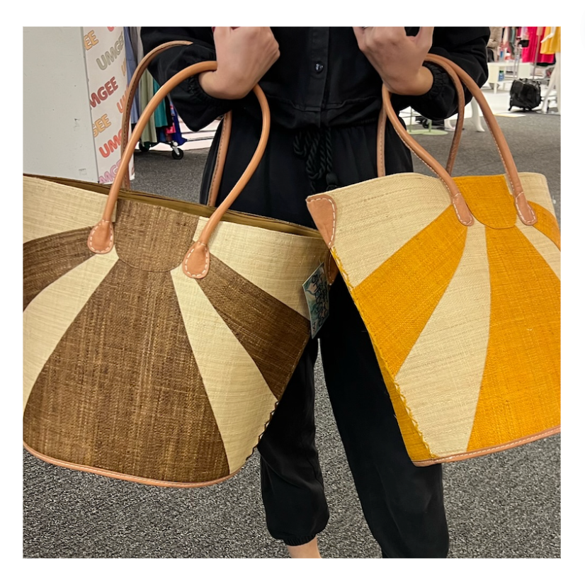 Sunburst Large Straw Tote Bag - Saffron – Bagging Rights