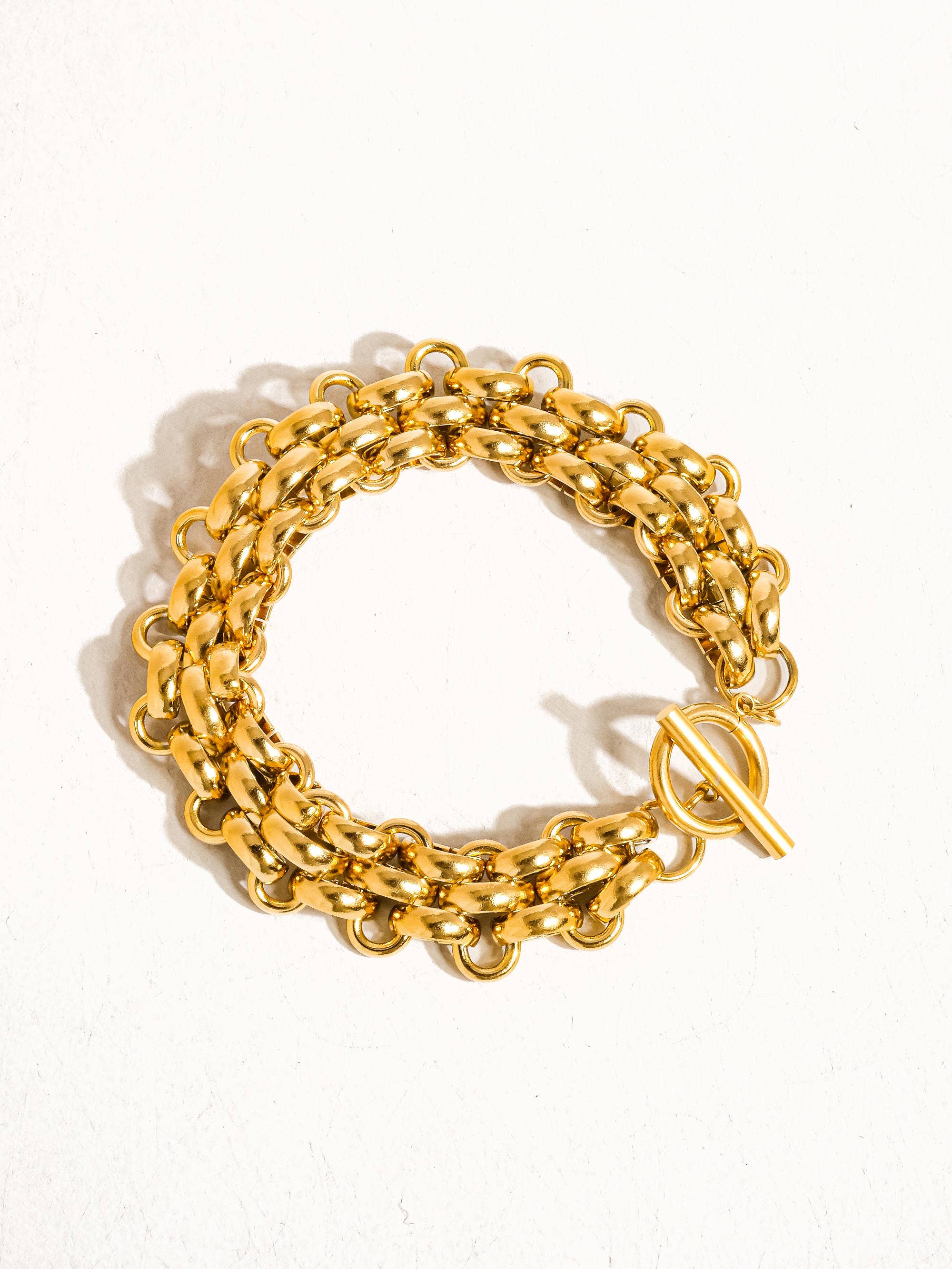 Gold Bold Weave Bracelet