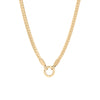 18K Gold Stainless Steel Curb Charm Necklace