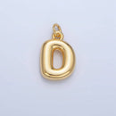 24K Gold Filled 17mm Initial Letter Chubby Balloon Charm