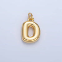 24K Gold Filled 17mm Initial Letter Chubby Balloon Charm