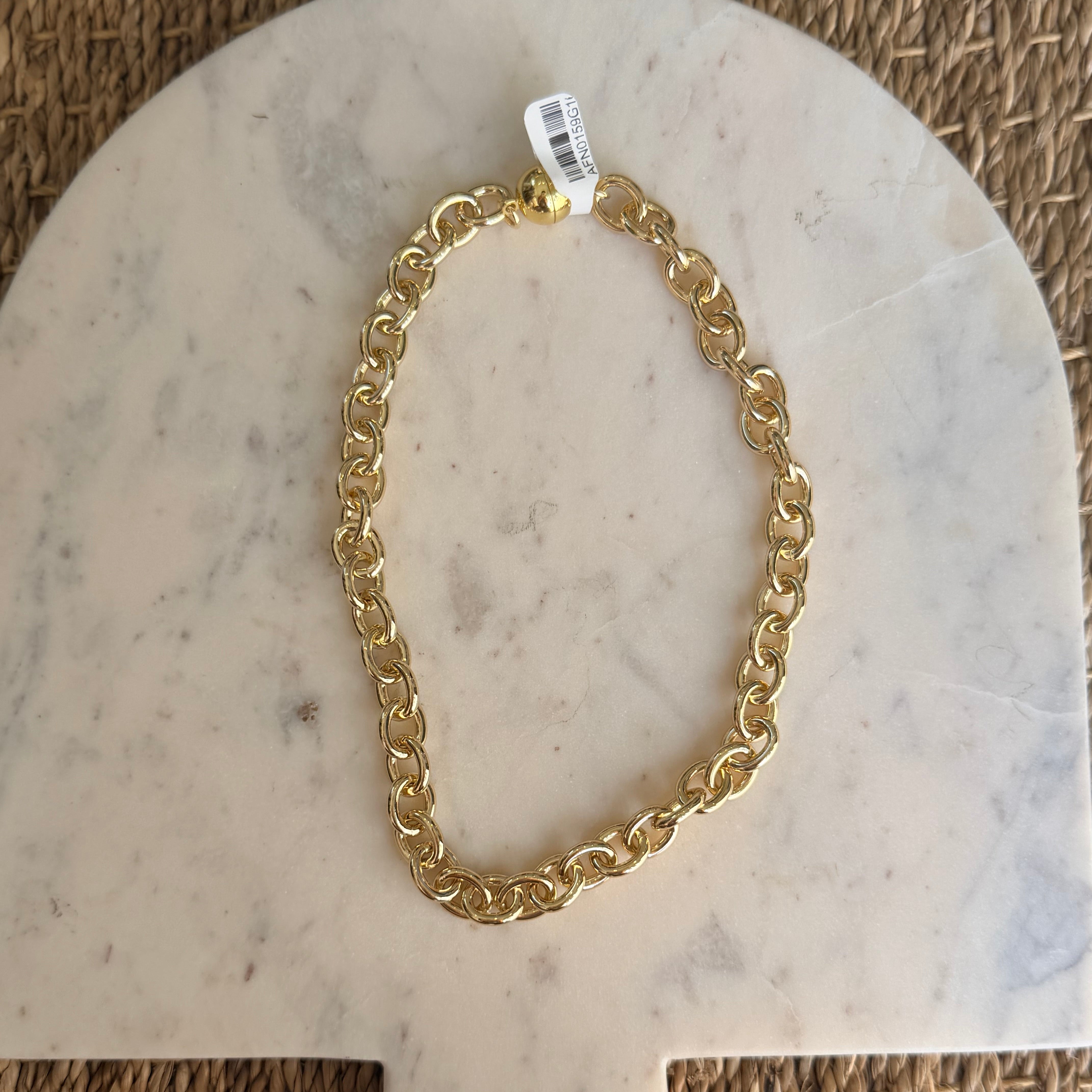 Gold Necklace with Magnetic Clasp- 2