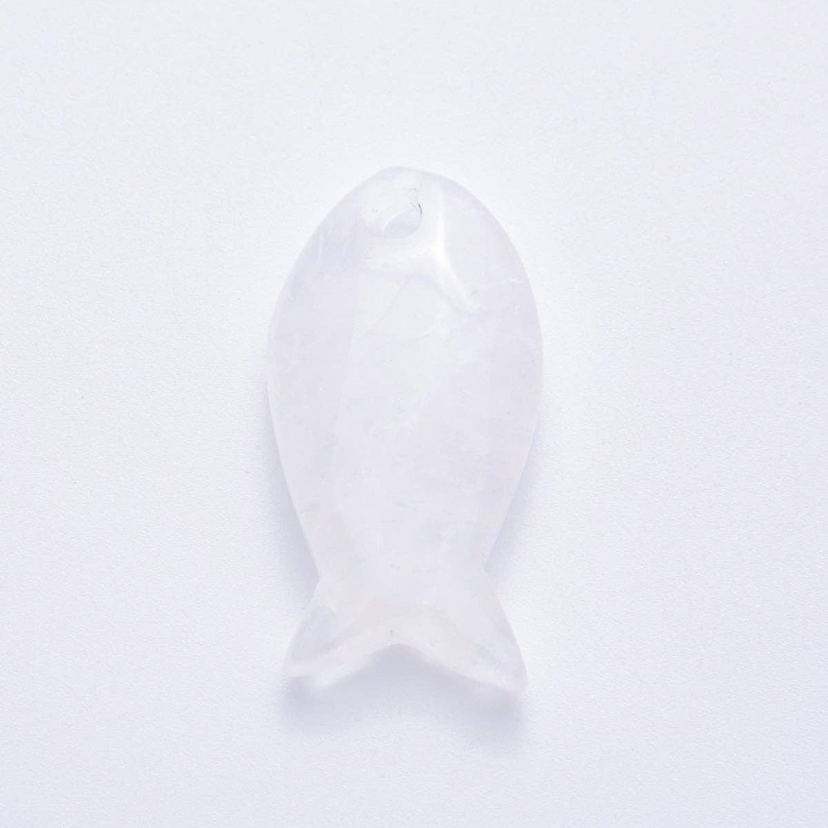 Natural Gemstone 40mm Agate Under the Sea Fish Bead Charm