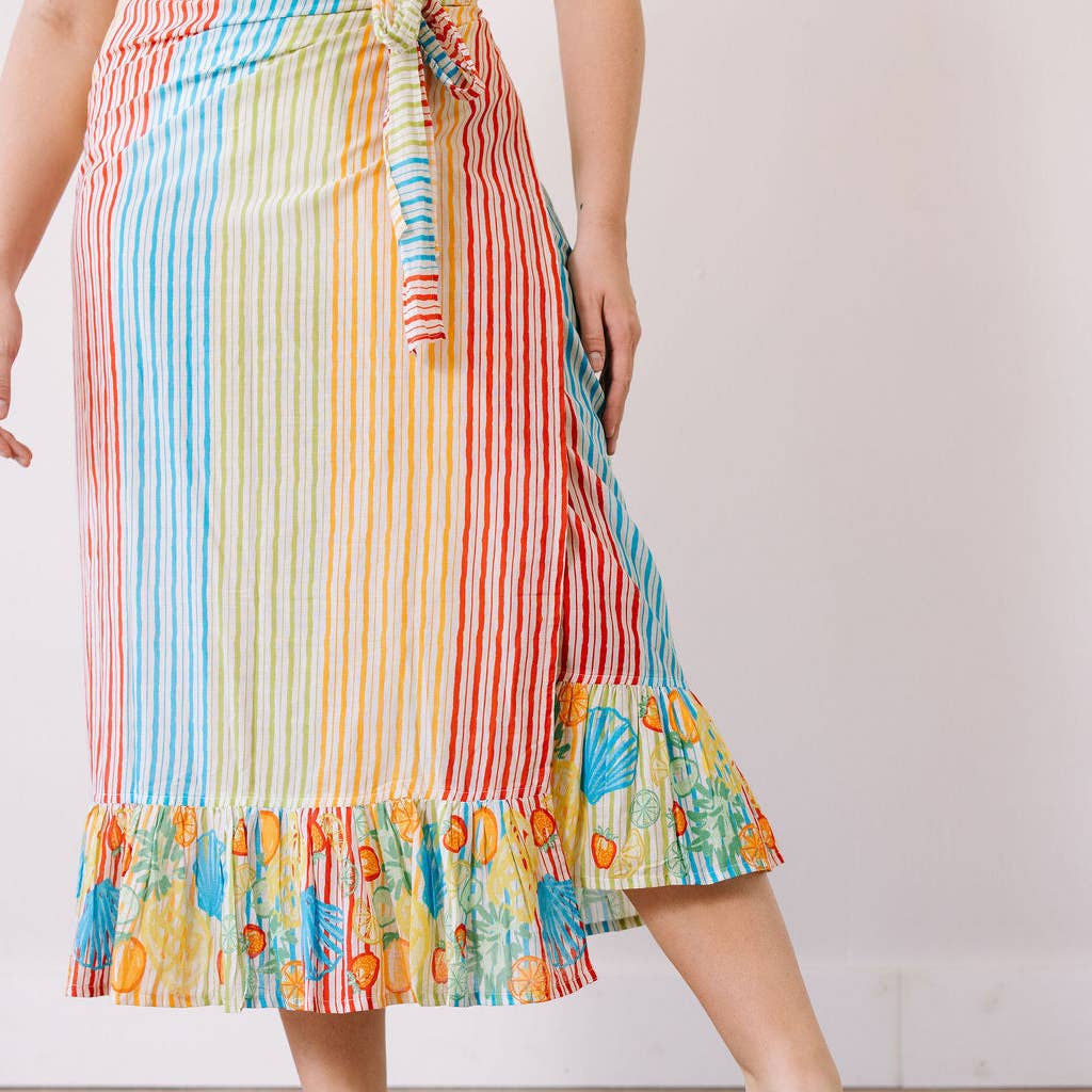 Fruit Stripe Plaid Vienna Sarong