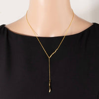 Gold Dipped Double Irregular Bar Y Chain Necklace (In stock week of March 16th)