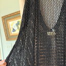Sleeveless Metallic Knit Cover Up in Black
