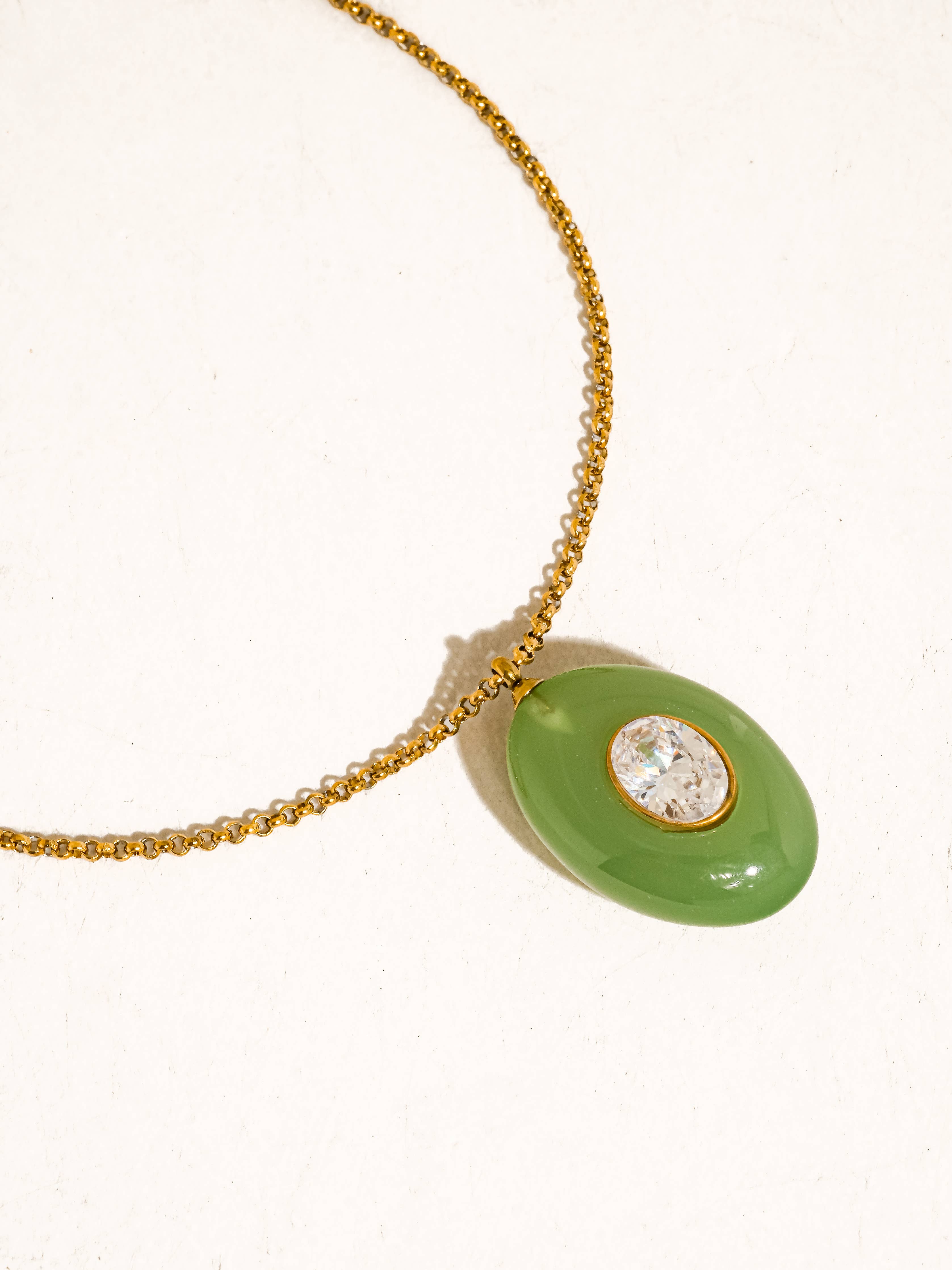 Attica 18K Gold Non-Tarnish Stone CZ Necklace