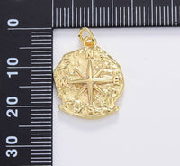 Gold Filled Dainty North Star Compass Charm