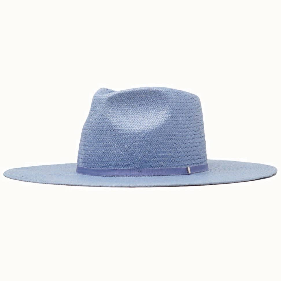 SIMONE Structured Straw Flat Brim Rancher Hat, Adjustable