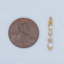 24K Gold Filled 18mm Clear CZ Linear Drop Charm