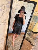 Boho Crochet Beach Cover Up Poncho - Black