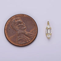 16K Gold Filled Double Baguette Charm