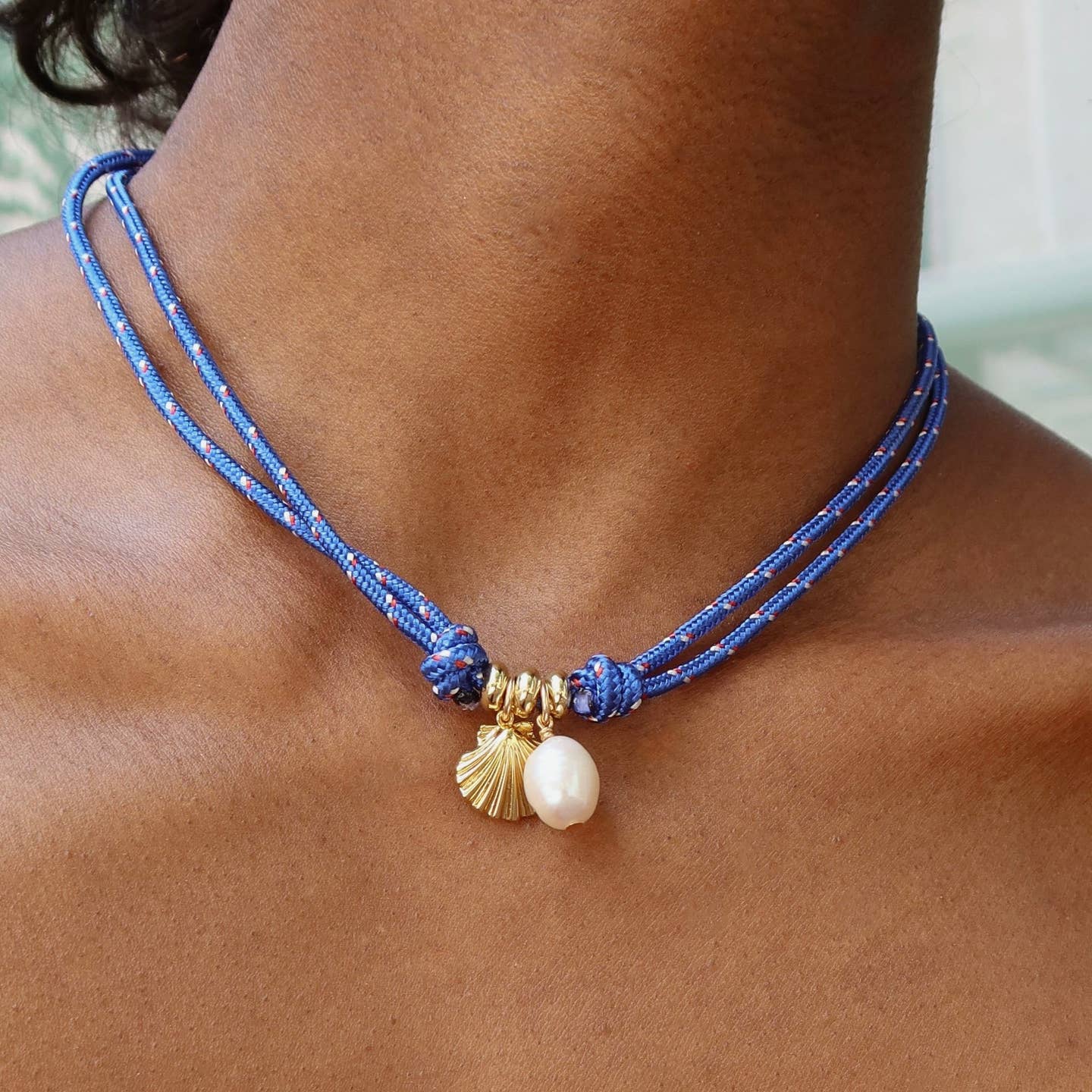 Tommy Cord Necklace in Nautica Blue