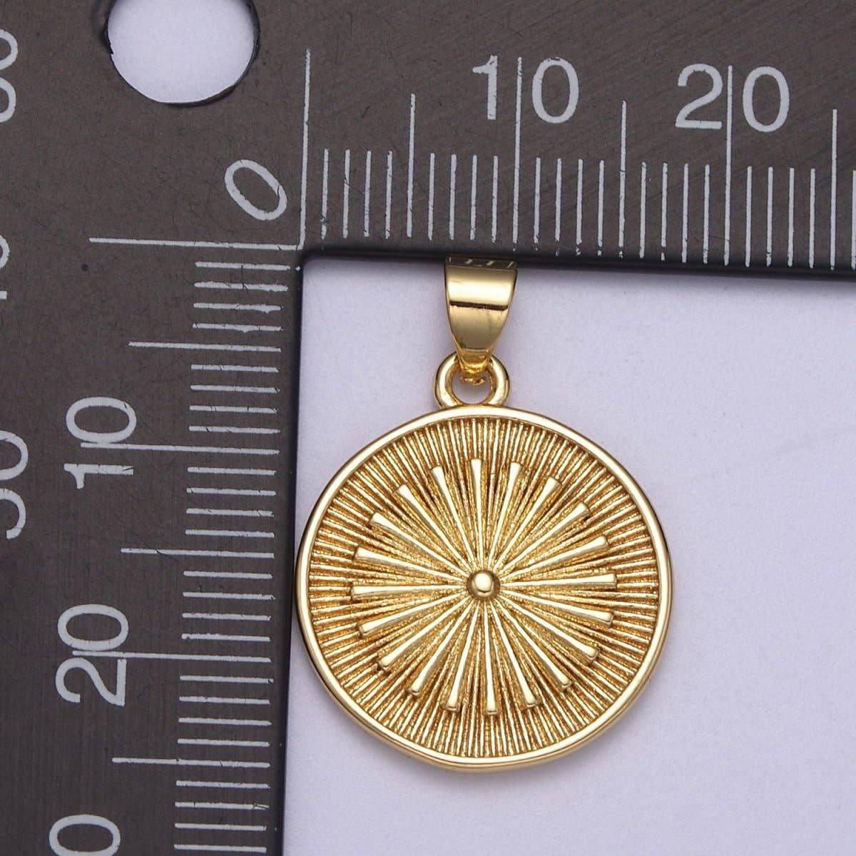 24k Gold Filled Round Coin Medallion Pendant