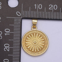 24k Gold Filled Round Coin Medallion Pendant
