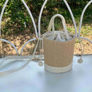 Straw Bucket Crossbody Bag