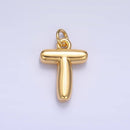 24K Gold Filled 17mm Initial Letter Chubby Balloon Charm