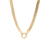 18K Gold Herringbone Charm Necklace