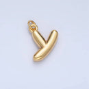 24K Gold Filled 17mm Initial Letter Chubby Balloon Charm