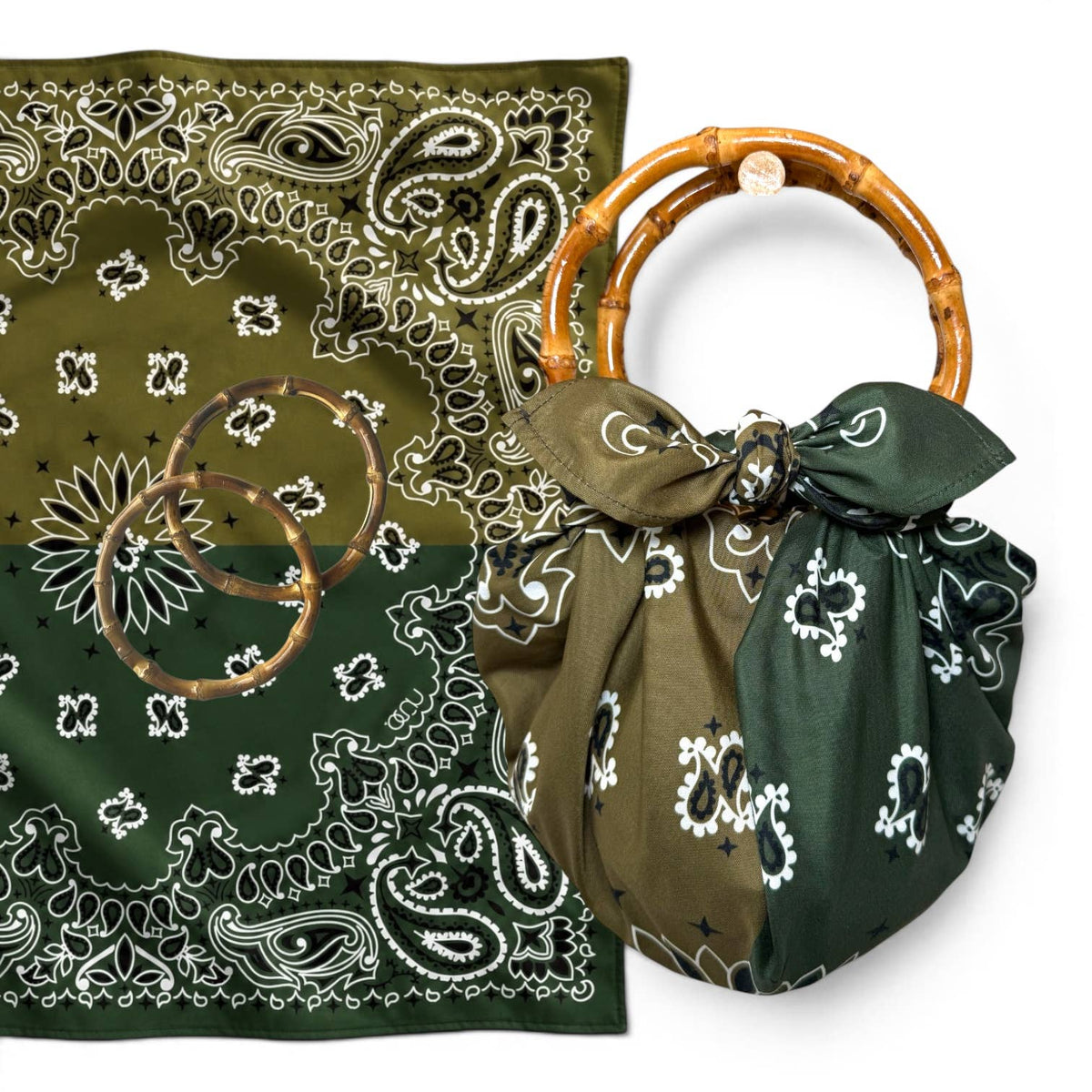MARU Scarf Bag – Olive & Forest Green