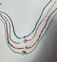 Glass Bead & Pearl Necklace