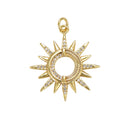 Gold Filled Micro Pave CZ Sun Burst Pendant Charm