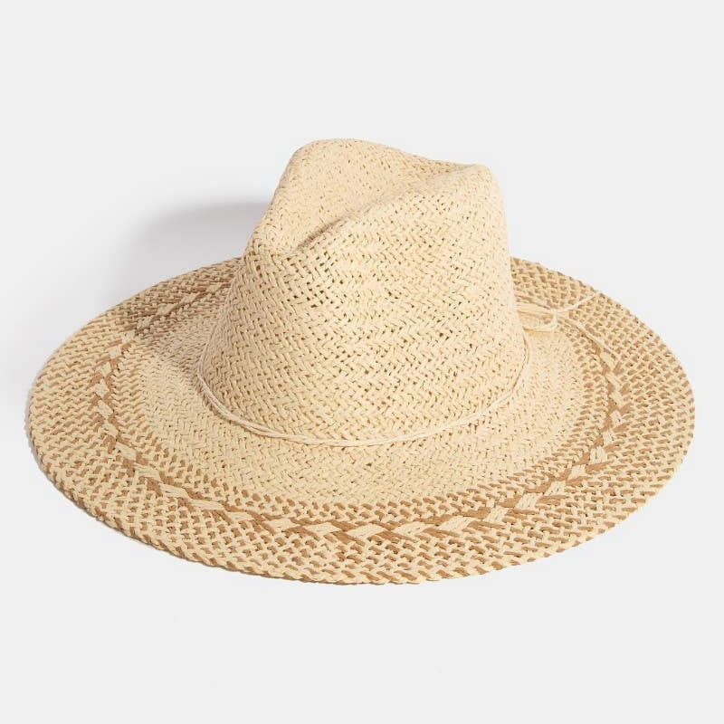 Two Tone Floppy Boho Straw Hat