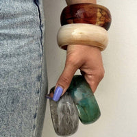 Round Wide Acrylic Layered Bracelets