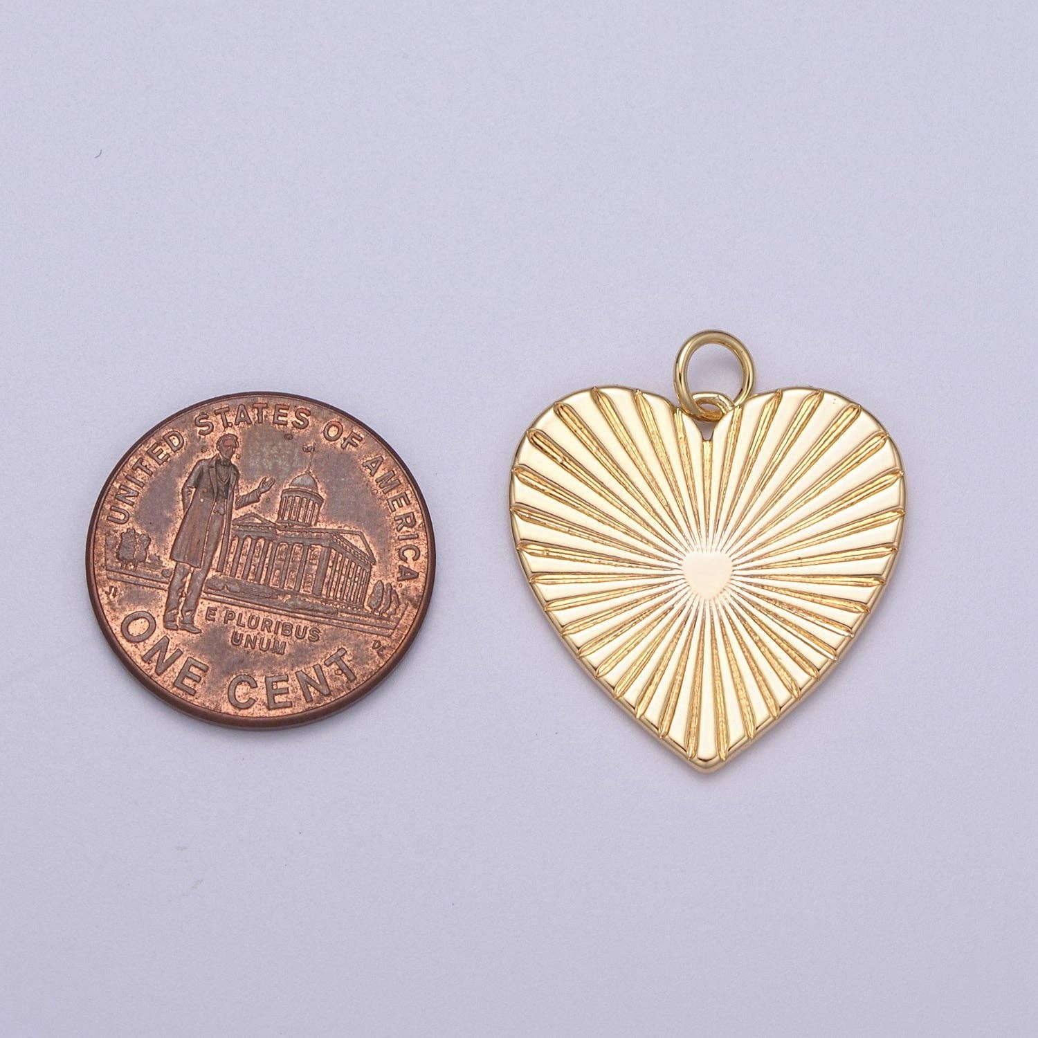 16K Gold Filled Sunburst Heart Charm