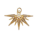 14K Gold Filled Multiple Micro Paved CZ Sphere Geometric Ray Charm