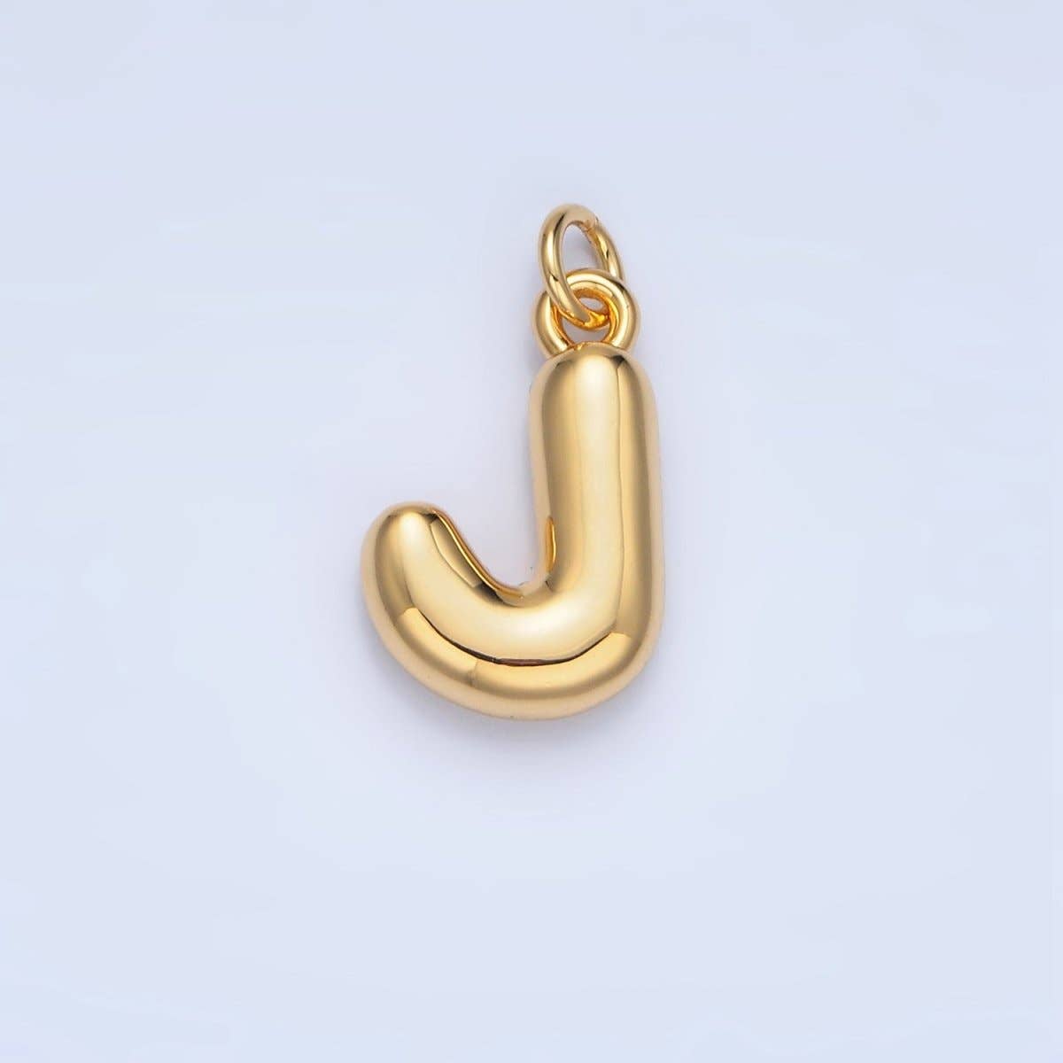 24K Gold Filled 17mm Initial Letter Chubby Balloon Charm