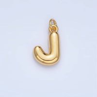 24K Gold Filled 17mm Initial Letter Chubby Balloon Charm