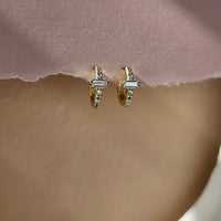 BAGUETTE HUGGIE EARRINGS