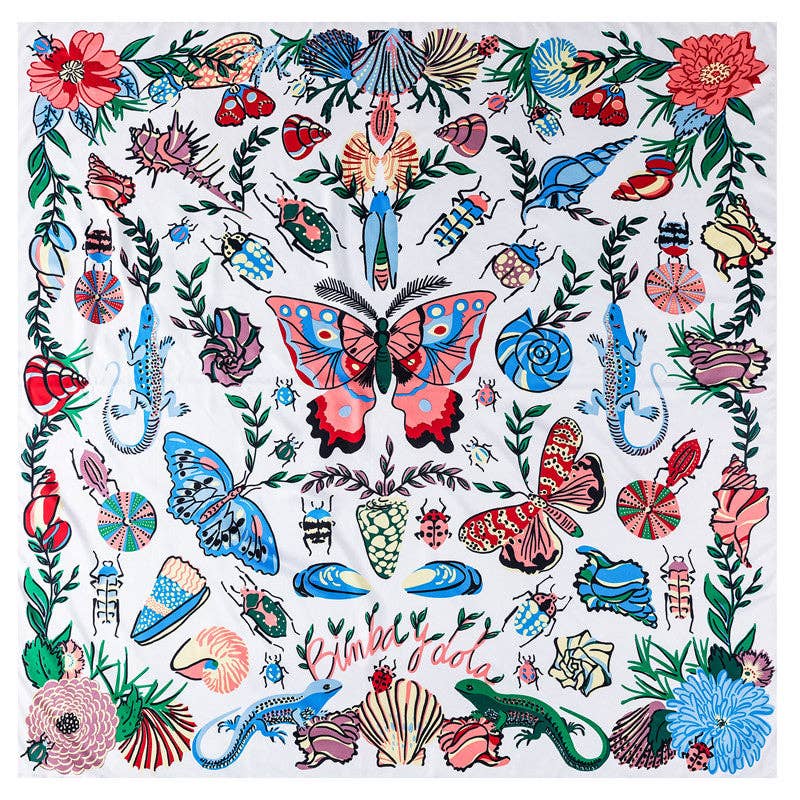 Large Insects Butterfly Square Scarf