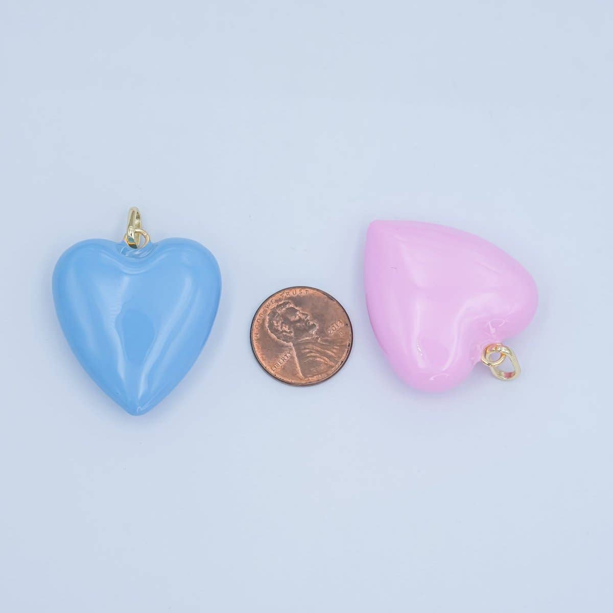 24K Gold Filled Enamel Heart Charm