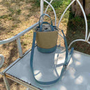 Straw Bucket Crossbody Bag