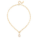 Oval Bezeled Pendant Necklace - Waterproof