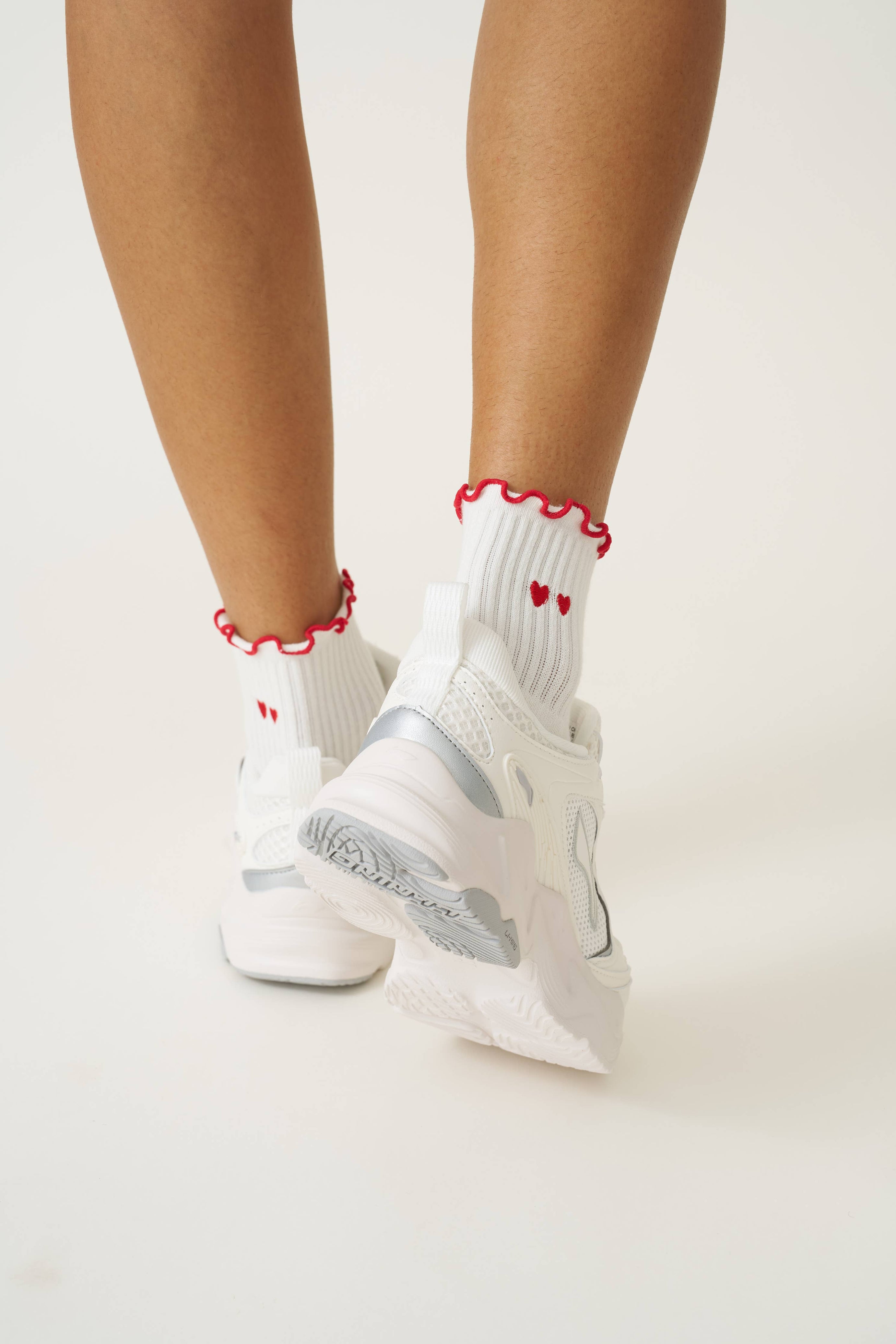 Heart Duo Ruffle Pilates Socks