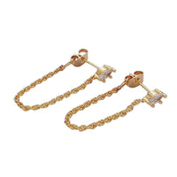 16k Gold Filled CZ Chain Link Stud Earrings
