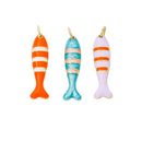 24K Gold Filled 24mm Enamel Stripes Sea Creature Sardine Fish Charm