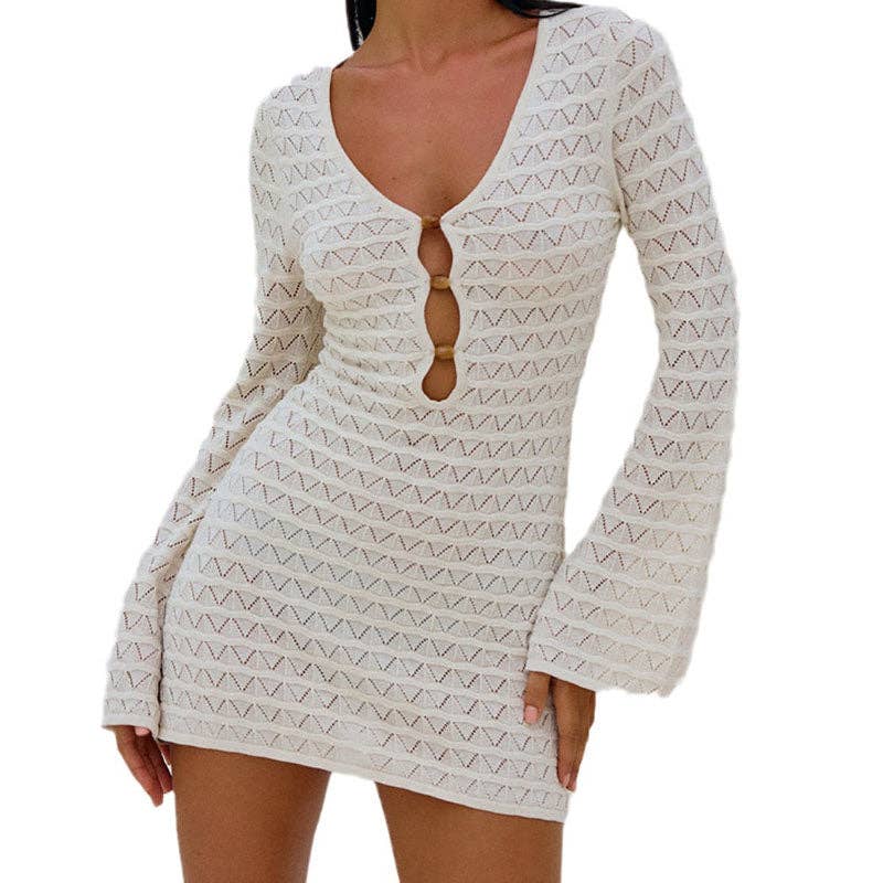 Solid Color Swimsuit Coverup Bodycon Dress